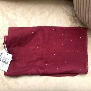 3/$15 Lulla Collection by Bindya 8 Ways Embellished Beaded Scarf in Wine Red